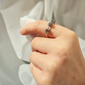 Sloffy™ Adjustable Gold Stress-Relief Ring with Hoops and Colored Stones