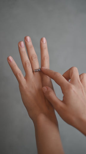 Sloffy™ Adjustable Gold Stress-Relief Ring with Hoops and Colored Stones