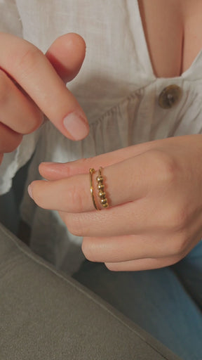 Silver Antistress Ring with Pearl Circle Design | Sloffy™