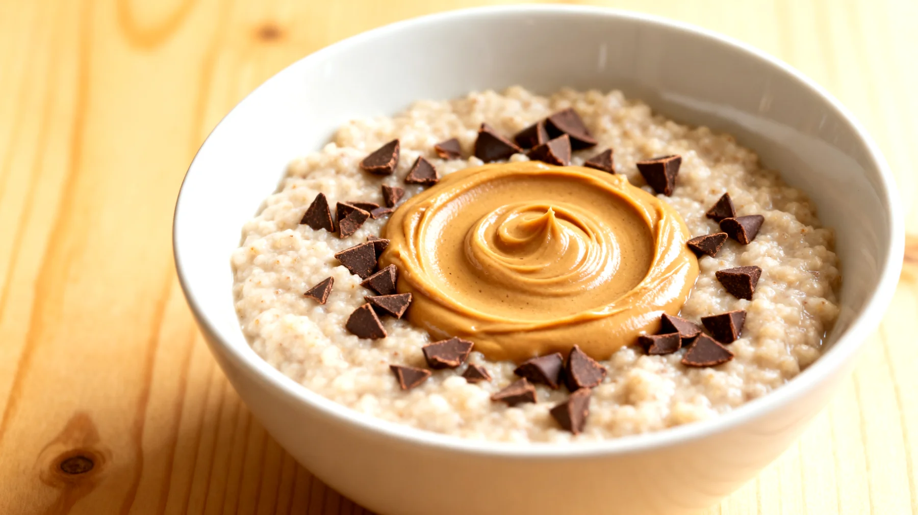 Amaranth-Porridge mit Mandelmus und Kakao-Nibs"